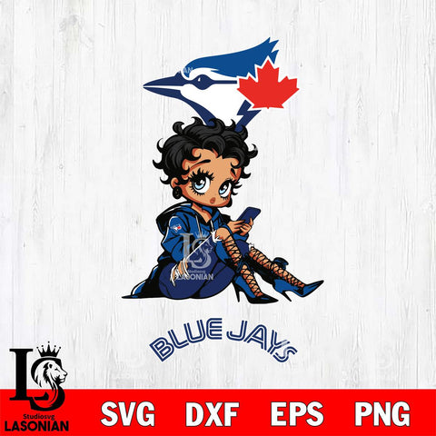 Toronto Blue Jays Style Black Fan Girl Betty Boop