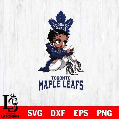 Toronto Maple Leafs Beauty Black Fan Girl Football, Svg Eps Dxf Png File, Digital Download