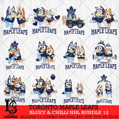 Toronto Maple Leafs Bluey & Bingo NHL Bundle 12 SVG Svg Eps Dxf Png File, Bundle NHL svg, Digital Download, Instant Download