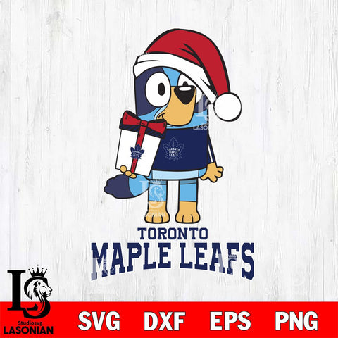Toronto Maple Leafs Bluey Christmas Svg Eps Dxf Png File, Digital Download