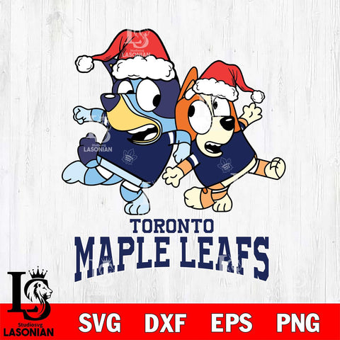 Toronto Maple Leafs Bluey Christmas Holiday Svg Eps Dxf Png File, Digital Download