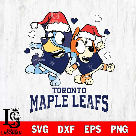 Toronto Maple Leafs Bluey Christmas NFL Svg Eps Dxf Png File, Digital Download