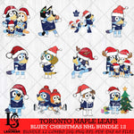 Toronto Maple Leafs Bluey Christmas NHL Bundle 12 Svg Eps Dxf Png File, Digital Download, Instant Download