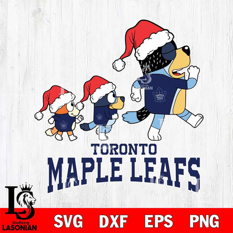 Toronto Maple Leafs Bluey Family Christmas Svg Eps Dxf Png File, Digital Download