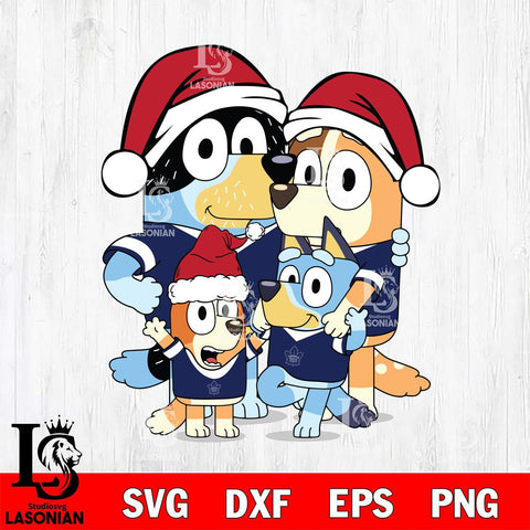 Toronto Maple Leafs Bluey Family Christmas Svg Eps Dxf Png File, Digital Download, Instant Download