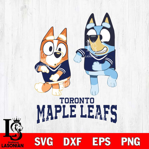 Toronto Maple Leafs Bluey with Chilli Dance Svg Eps Dxf Png File, Digital Download, Instant Download