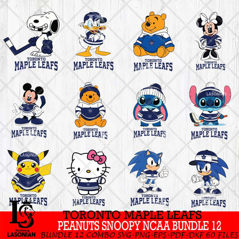 Toronto Maple Leafs Disney Hockey NHL Bundle 12 SVG DXF EPS PNG FILE,NHL Bundle File Cut,Disney Digital Download,Instant Download, Silhouette