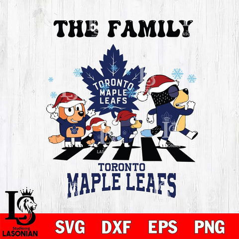 Toronto Maple Leafs Family Bluey Christmas Svg Eps Dxf Png File, Digital Download