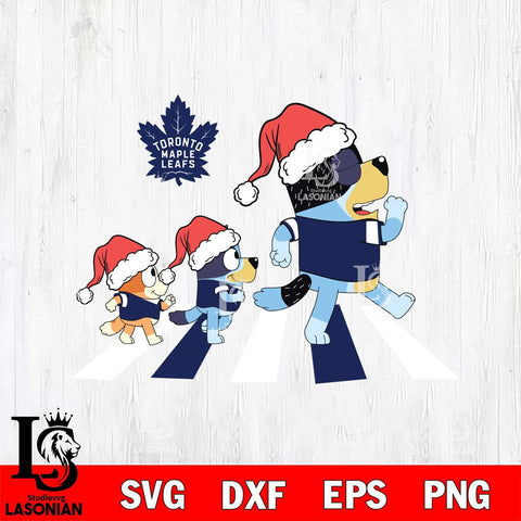 Toronto Maple Leafs Family Bluey Walking Christmas Svg Eps Dxf Png File, Digital Download, Instant Download