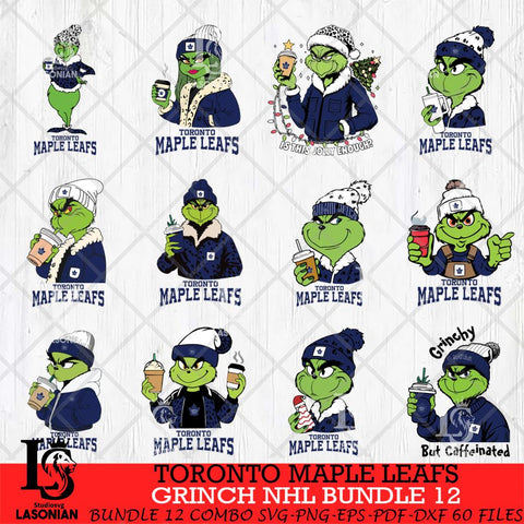 Toronto Maple Leafs Grinch NHL Bundle 12 SVG Eps Dxf Png File, Digital Download, Instant Download
