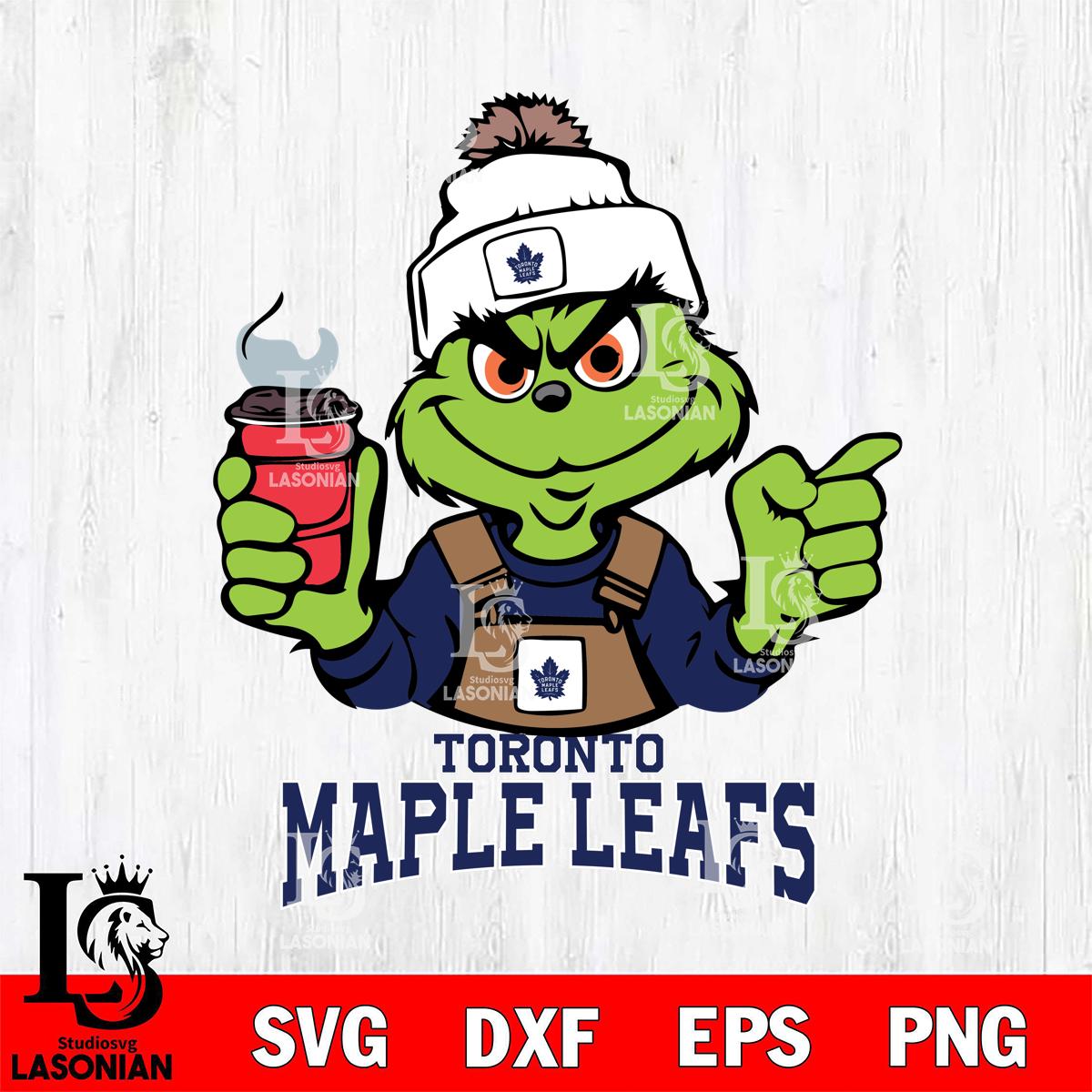 Toronto Maple Leafs Grinch with coffee – lasoniansvg