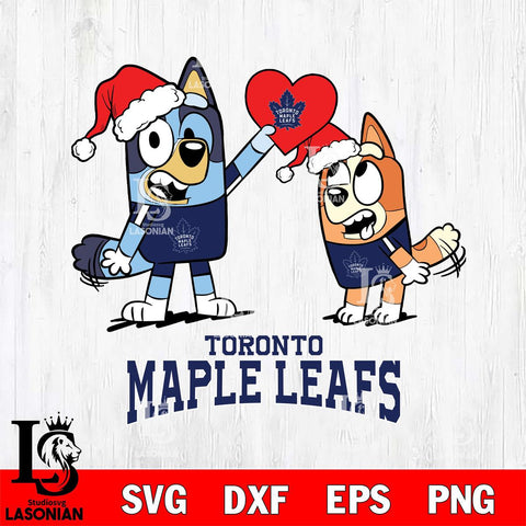Toronto Maple Leafs Love Bluey Christmas Svg Eps Dxf Png File, Digital Download