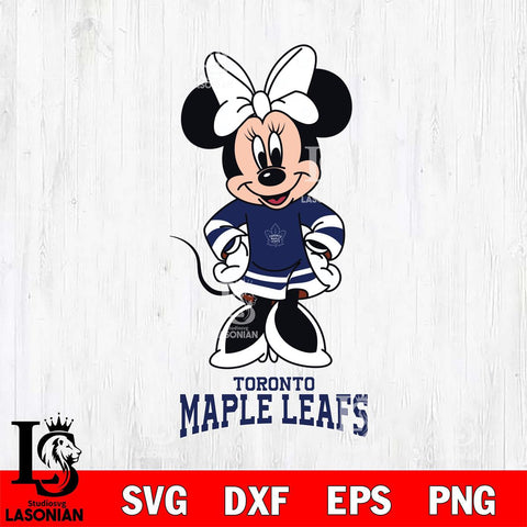 Toronto Maple Leafs Minnie Mouse NHL Hockey SVG DXF EPS PNG FILE,NHL File Cut,Disney Digital Download,Instant Download, Silhouette