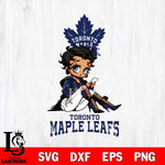 Toronto Maple Leafs Style Black Fan Girl Betty Boop, Svg Eps Dxf Png File, Digital Download