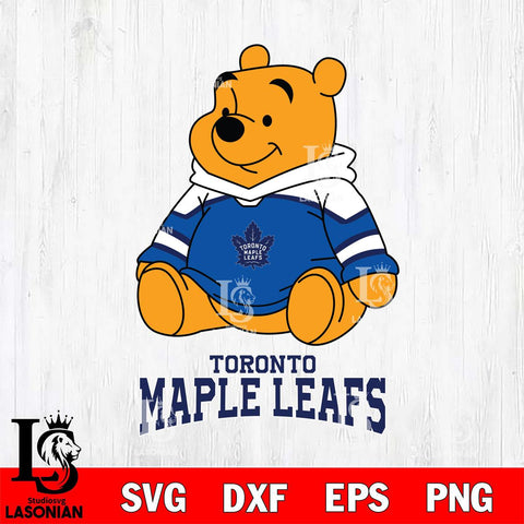 Toronto Maple Leafs Winnie The Pooh NHL Hockey SVG DXF EPS PNG FILE,NHL File Cut,Disney Digital Download,Instant Download, Silhouette
