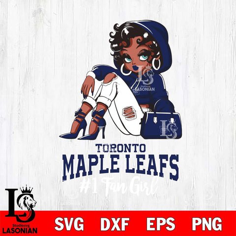 Toronto Maple Leafs #1 beauty Black Fan Girl, Svg Eps Dxf Png File, Digital Download