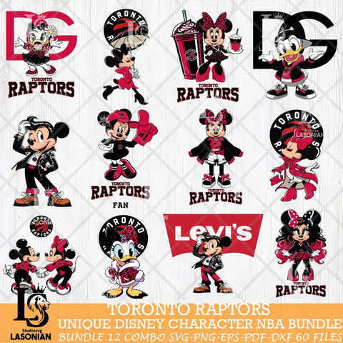 Toronto Raptors Disney character NBA Bundle 12 Svg Eps Dxf Png File, Digital Download, Instant Download