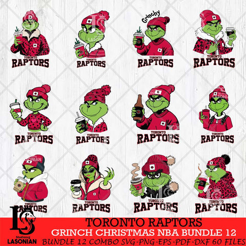 Toronto Raptors Grinch Christmas NBA Bundle 12 Cut Files Cricut, Svg Dxf Eps Png file , Silhouette
