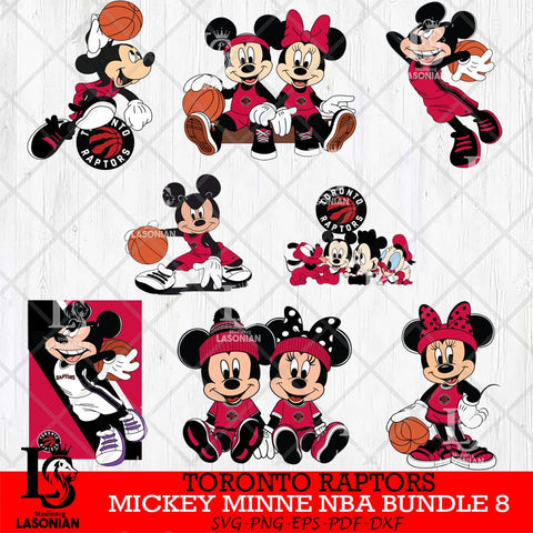 Toronto Raptors  Mickey Minne NBA Bundle 8 SVG Svg Eps Dxf Png File, NBA svg, Digital Download, Instant Download