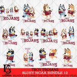 Troy Trojans Bluey Dace Mode NCAA Bundle 12 SVG Eps Dxf Png File, Digital Download, Instant Download