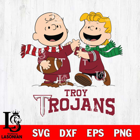 Troy Trojans Charlie Brown & Linus Football Cricut,Christmas SVG DXF EPS PNG FILE, NCAA Digital Download,Instant Download, Silhouette
