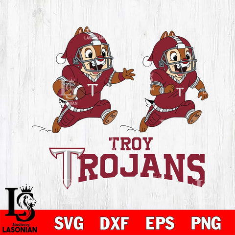 Troy Trojans Chip & Dale Football Cricut,Christmas SVG DXF EPS PNG FILE, NCAA Digital Download,Instant Download, Silhouette