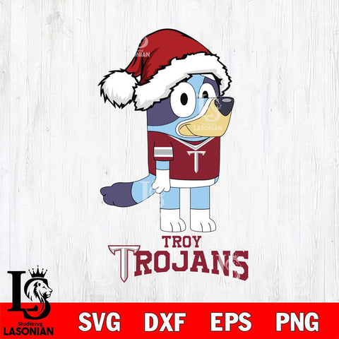 Troy Trojans Christmas Bluey Hat Cut Files,Bluey Cricut,Christmas Svg , Bluey svg , Digital Download, dxf eps png pdf file
