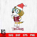Troy Trojans Christmas Bluey Honey Sport Cut Files,Bluey Cricut,Christmas Svg , Bluey svg , Digital Download, dxf eps png pdf file