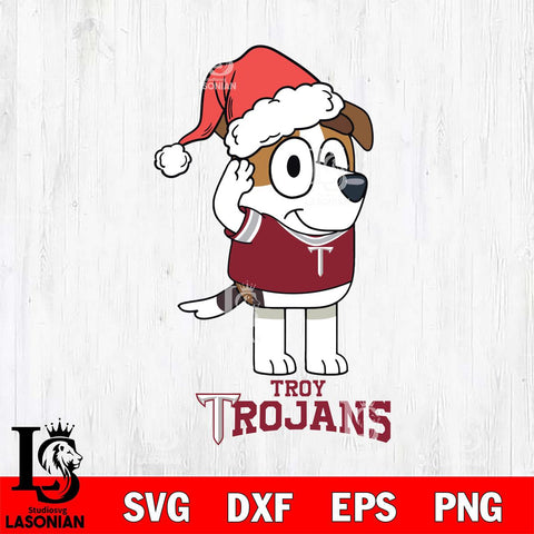 Troy Trojans Christmas Bluey Jack Sport Cut Files,Bluey Cricut,Christmas Svg , Bluey svg , Digital Download, dxf eps png pdf file
