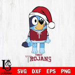 Troy Trojans Christmas Bluey Sport Cut Files,Bluey Cricut,Christmas Svg , Bluey svg , Digital Download, dxf eps png pdf file