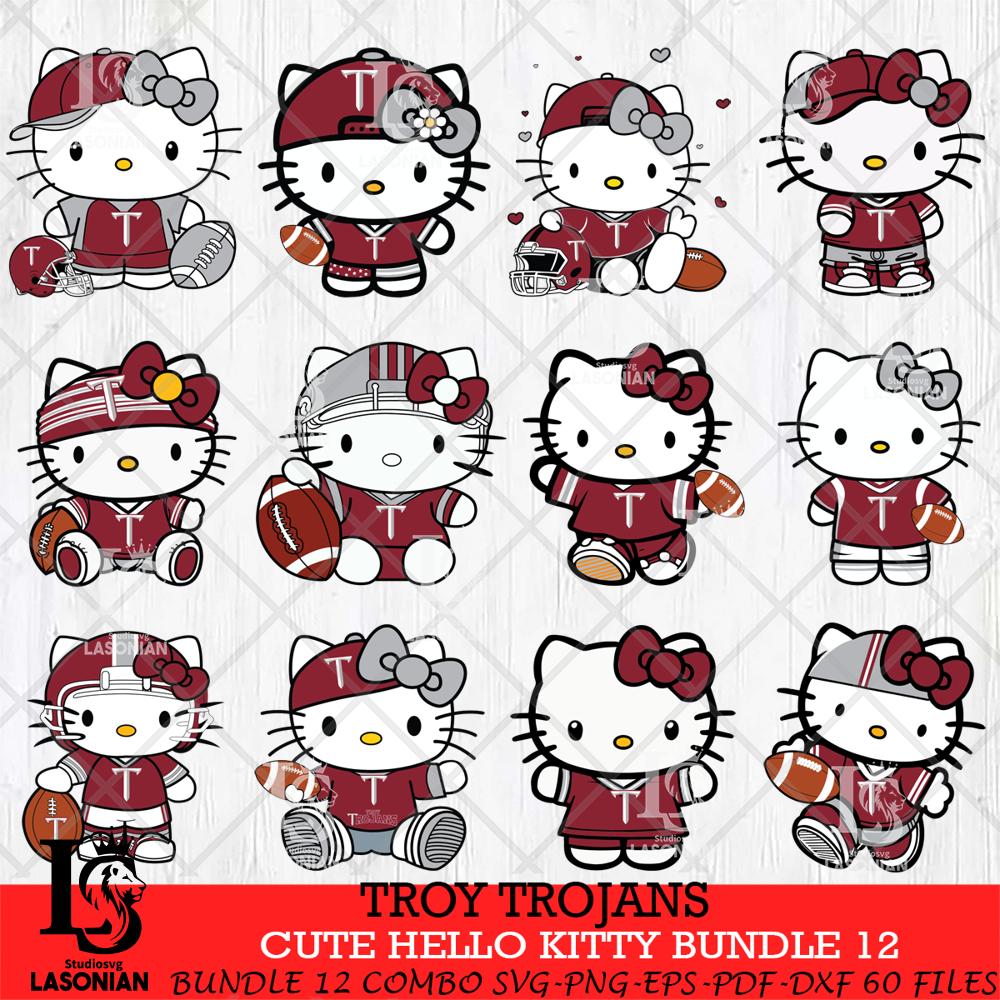 Troy Trojans Cute Hello Kitty Bundle 12 SVG – lasoniansvg