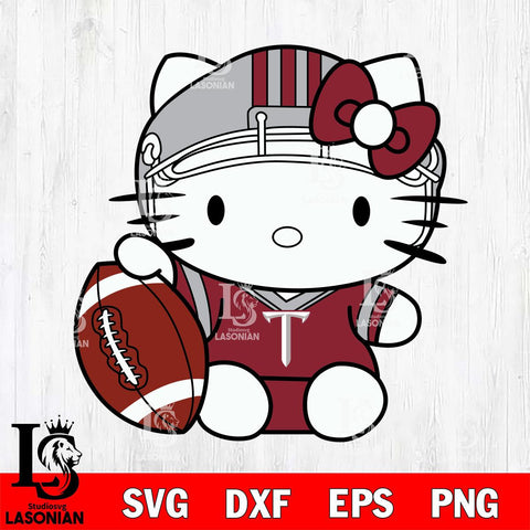 Troy Trojans Cute Hello Kitty Football 5 Svg Eps Dxf Png File, NCAA svg, Digital Download, Instant Download
