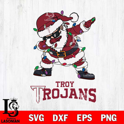 Troy Trojans Dabbing Santa Claus Ugly Christmas Svg dxf eps png pdf file,NCAA svg,Digital Download,Cricut file