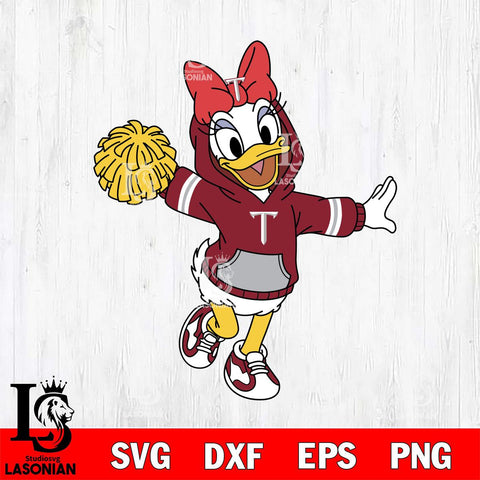 Troy Trojans Daisy Duck Cheerleader Christmas File Cut, NCAA SVG DXF EPS PNG FILE, Digital Download , Criucut , Silhouette