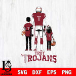 Troy Trojans Father And Child Football SVG DXF EPS PNG FILE,NCAA SVG, Father day Digital Download,Instant Download, Silhouette