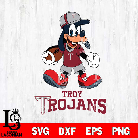 Troy Trojans Goofy Football Player SVG DXF EPS PNG FILE,NCAA svg ,Football Digital Download,Instant Download, Silhouette