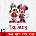 Troy Trojans Goofy and Minnie mouse Football SVG DXF EPS PNG FILE,NCAA svg ,Football Digital Download,Instant Download, Silhouette