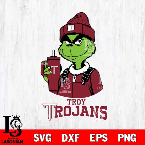 Troy Trojans Grinch Football Christmas Cut Files Cricut, Svg Dxf Eps Png file, Digital download , Silhouette