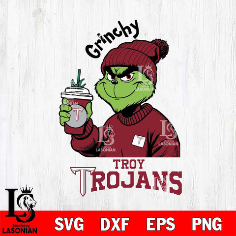 Troy Trojans Grinchy Bougie Christmas Cut Files Cricut, Svg Dxf Eps Png file, Digital download , Silhouette