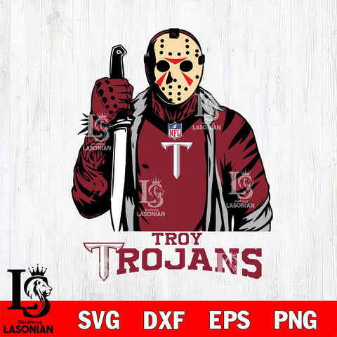 Troy Trojans Jason Voorhees Horror 3 Svg Eps Dxf Png File, NCAA svg, Digital Download, Instant Download