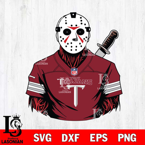 Troy Trojans Jason Voorhees Horror 4 Svg Eps Dxf Png File, NCAA svg, Digital Download, Instant Download