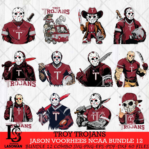 Troy Trojans Jason Voorhees Horror Bundle 12 SVG Eps Dxf Png File, bundle NCAA svg, Digital Download, Instant Download