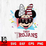 Troy Trojans Minnie Mouse Love Sport SVG DXF EPS PNG FILE, NCAA File Cut,Digital Download,Instant Download