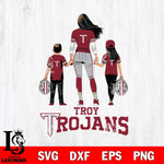 Troy Trojans Mother and son Rugby SVG DXF EPS PNG FILE,NCAA SVG, Father day Digital Download,Instant Download, Silhouette