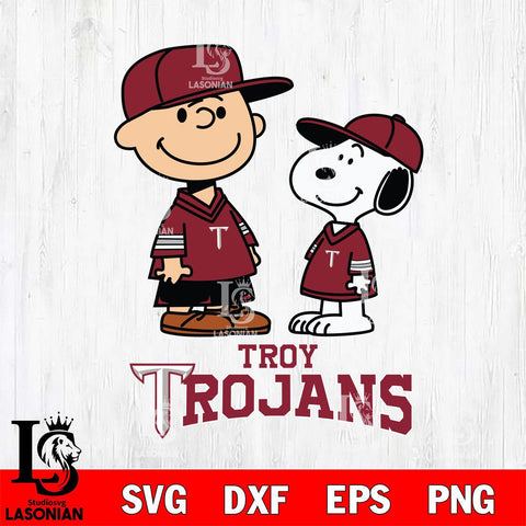 Troy Trojans Peanuts Snoopy Football SVG DXF EPS PNG FILE,Snoopy File Cut, NCAA Digital Download,Instant Download,Christmas Silhouette