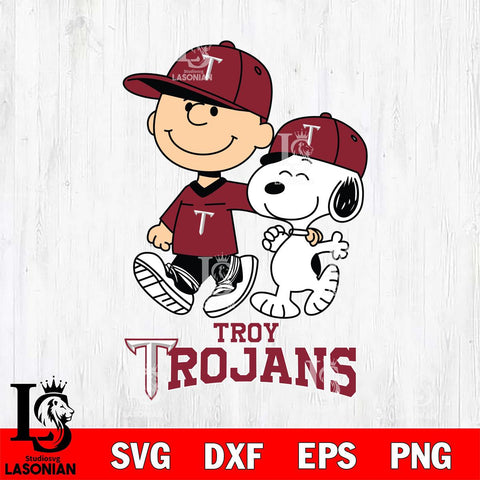 Troy Trojans Peanuts Snoopy Friends SVG DXF EPS PNG FILE,Snoopy File Cut, NCAA Digital Download,Instant Download,Christmas Silhouette