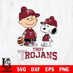 Troy Trojans Peanuts Snoopy Friends Football SVG DXF EPS PNG FILE,Snoopy File Cut, NCAA Digital Download,Instant Download,Christmas Silhouette