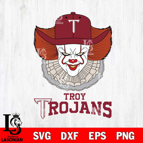Troy Trojans Pennywise Horror Sport 12 Svg Eps Dxf Png File, Digital Download