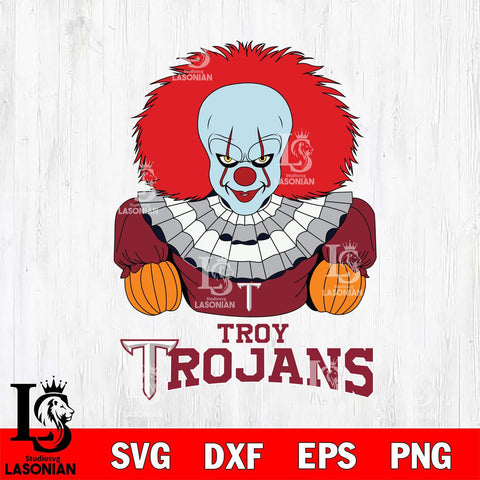 Troy Trojans Pennywise Horror Sport 3 Svg Eps Dxf Png File, Digital Download