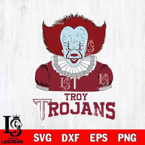 Troy Trojans Pennywise Horror Sport 5 Svg Eps Dxf Png File, Digital Download